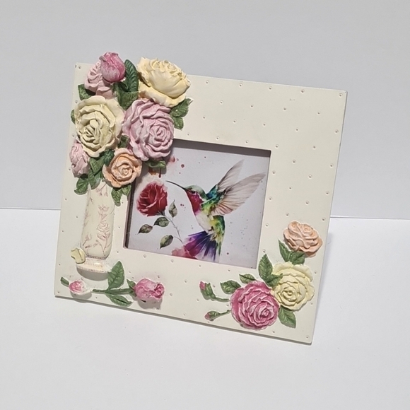 Hummingbird Watercolor Oil Painting Framed Art Print - Picture 1 of 11